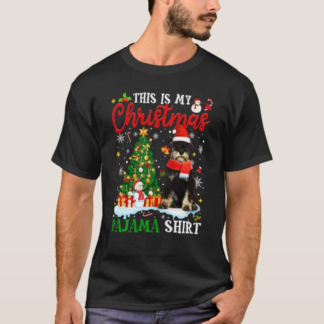 Camiseta Este Es Mi Perro Navidad Pajama Schnauzer (Anverso)