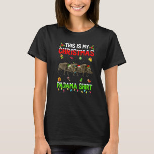 Camiseta Este es mi pijama de Navidad Jabalí de Navidad Esc