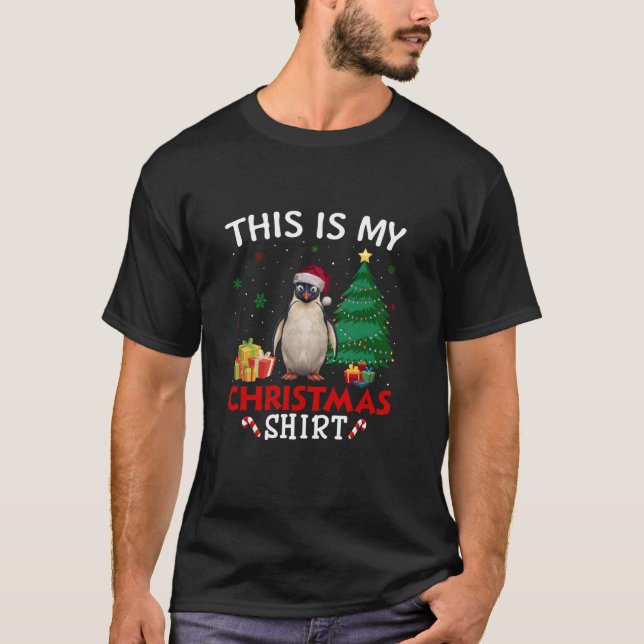 Camiseta Este es mi pingüino Navidad de Sombrero Pajama T S (Anverso)
