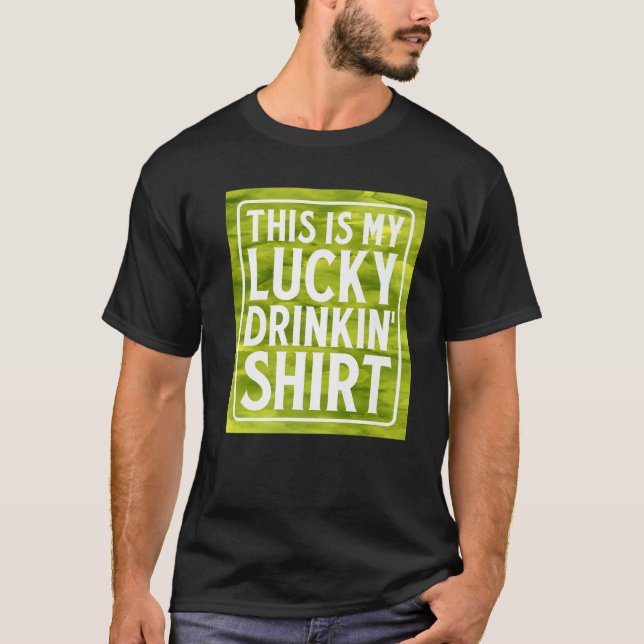 Camiseta Este Es Mi Suerte Beer Verde Whiskey (Anverso)