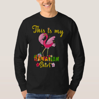 Camiseta Este Es Mi Sumario Floral De Flores Flamingo De Ha