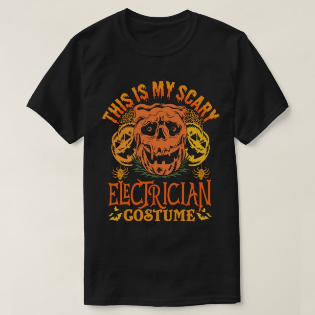 Camiseta Este Es Mi Temible Halloween Con Disfraces Electri (Diseño del anverso)