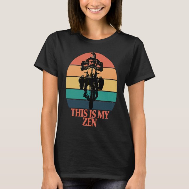 Camiseta Este Es Mi Zen Retro Sunset Motorcycle Adventure L (Anverso)