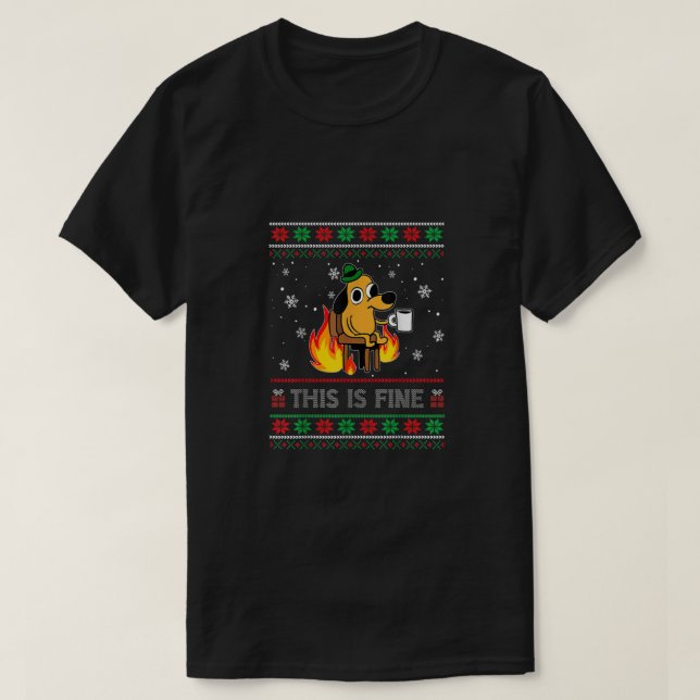 Camiseta Este Es Un Buen Perro Meme Divertido Navidades Feo (Diseño del anverso)