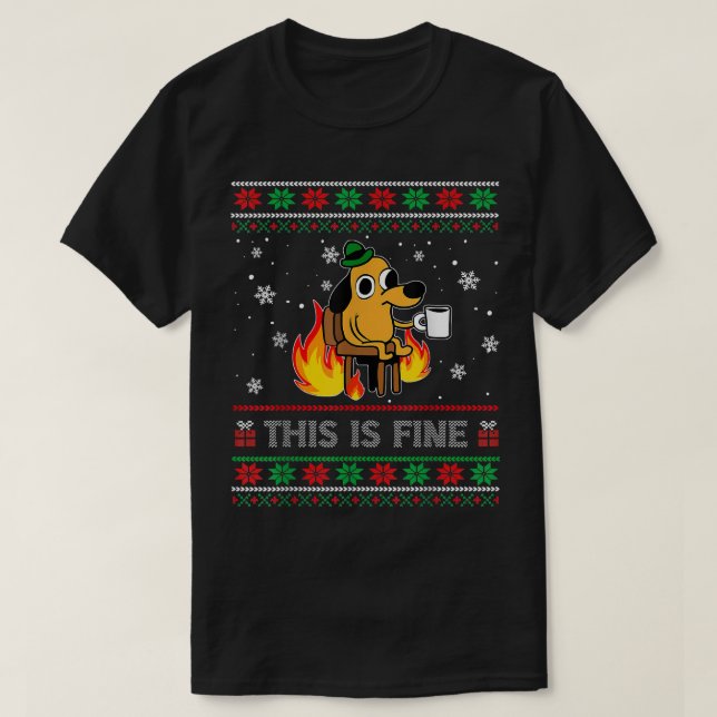 Camiseta Este Es Un Buen Perro Meme Divertido Navidades Feo (Diseño del anverso)