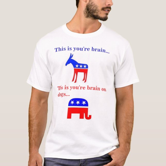 Camiseta Éste es usted es cerebro en las drogas (Anverso)