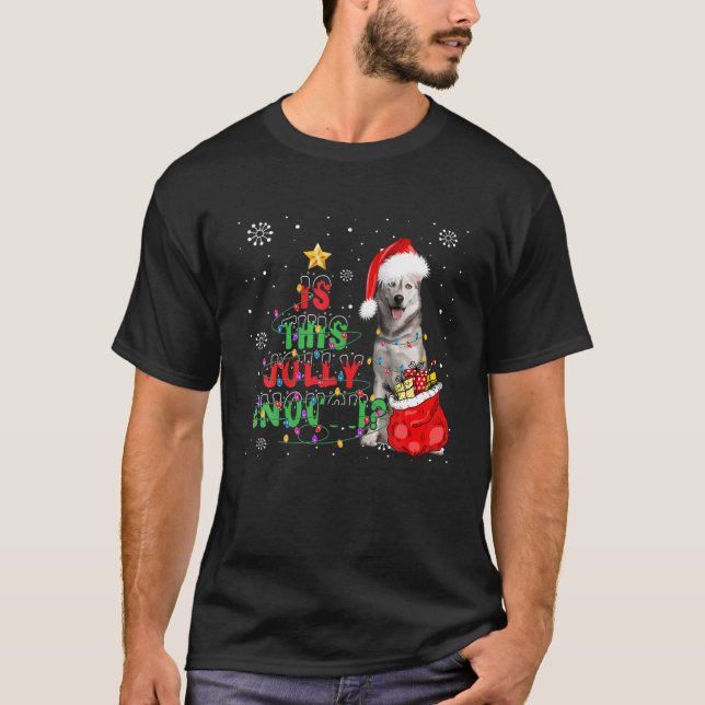Camiseta Este feliz perro Husky siberiano Feliz Navidad (Anverso)