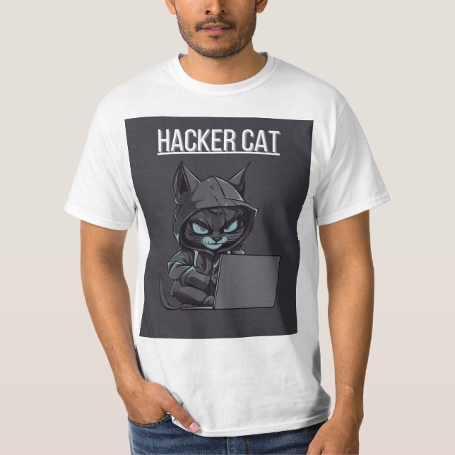 Camiseta este gato hacker (Anverso)