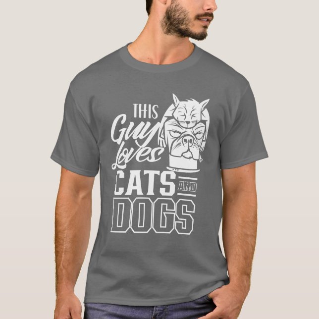 Camiseta Este Hombre Ama A Los Gatos Y Perros Gato Perro Am (Anverso)