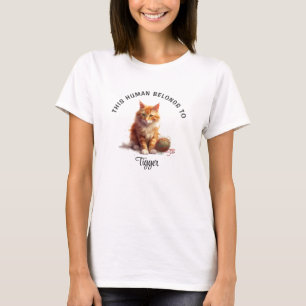 Camiseta Este Humano Pertenece A Un Gato Personalizado