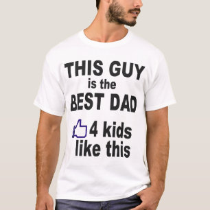 CAMISETA ESTE INDIVIDUO ES EL MEJOR PAPÁ, 4 NIÑOS COMO ES