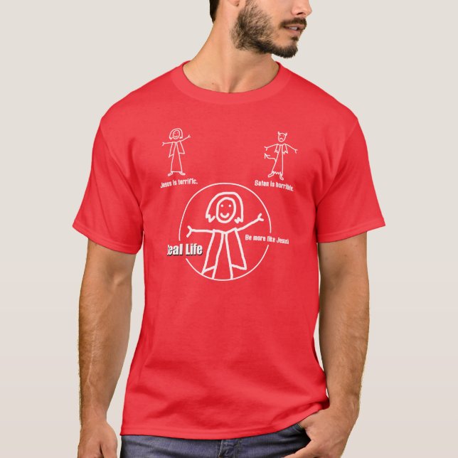 Camiseta ¡Esté más bién Jesús! (Anverso)