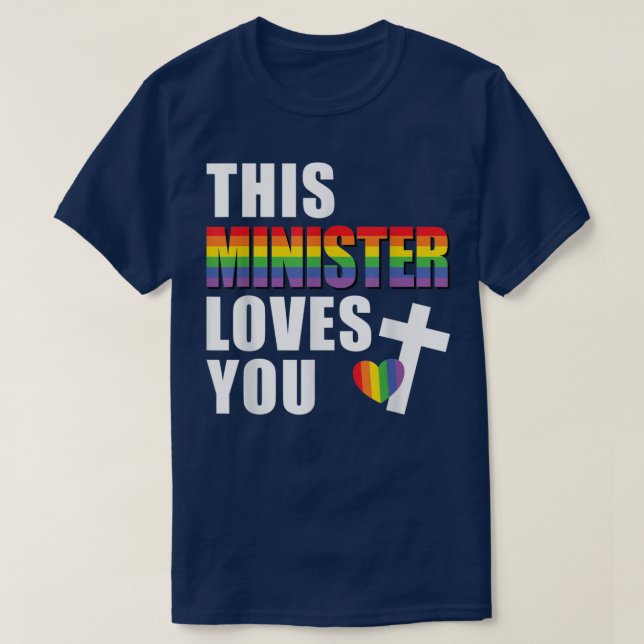 Camiseta Este ministro te ama gay, líder religioso LGBTQ (Diseño del anverso)