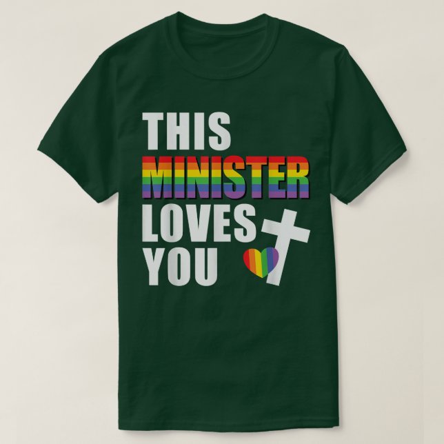 Camiseta Este ministro te ama líder religioso LGBTQ gay (Diseño del anverso)