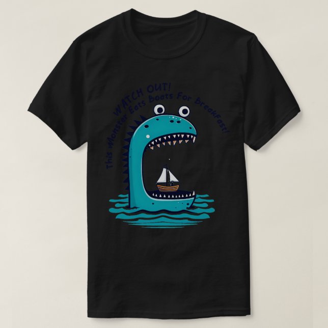 Camiseta Este monstruo come botes para el desayuno (Diseño del anverso)