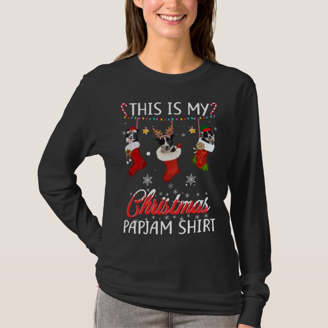 Camiseta Este Navidad Pajama Border Collie En Socks Lover (Anverso)