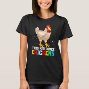 Camiseta Este Niño Ama a los Pollos Granjero de Pollos