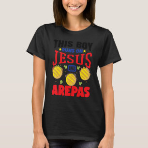 Camiseta Este Niño Corre Sobre Jesús Y Arepas Niños Colombi