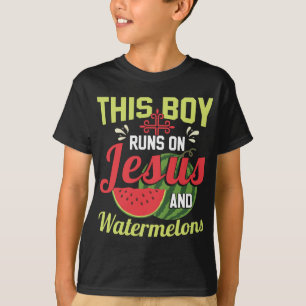Camiseta Este Niño Corre Sobre Jesús Y Las sandías