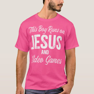 Camiseta Este Niño Corre Sobre Jesús Y Videojuegos