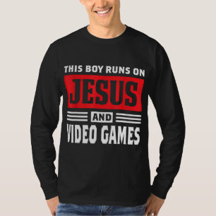 Camiseta Este Niño Corre Sobre Jesús Y Videojuegos Cristian