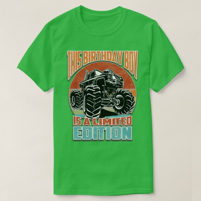 Camiseta Este Niño Cumpleaños Es Un Monster Tru De Edición  (Diseño del anverso)