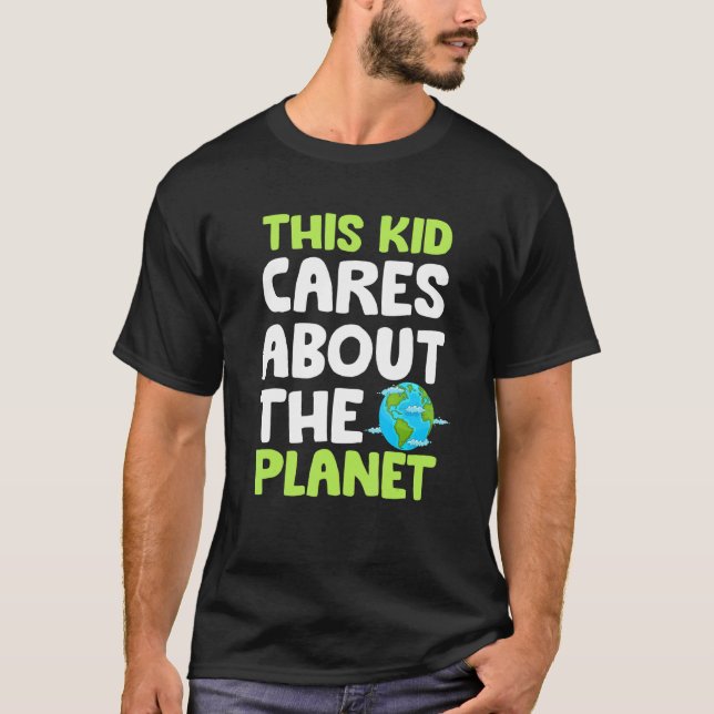 Camiseta Este niño se preocupa de que el planeta proteja la (Anverso)