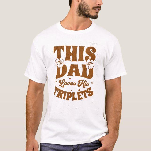 Camiseta Este Papá Ama A Sus Trillizos-Padres Día-Divertido (Anverso)
