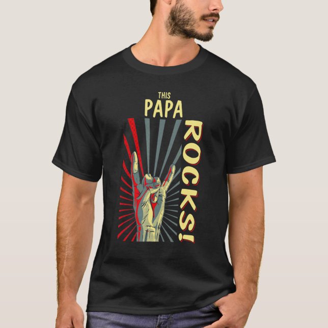 Camiseta Este papá sacude el viejo concierto retro 70's 80s (Anverso)