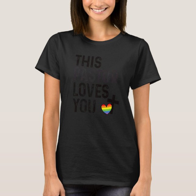 Camiseta Este pastor te ama Lgbtq Ally, líder religioso (Anverso)