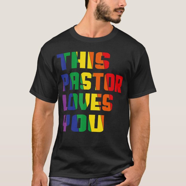 Camiseta Este Pastor Te Ama Orgullo Lgbt Orgulloso Ally Gay (Anverso)