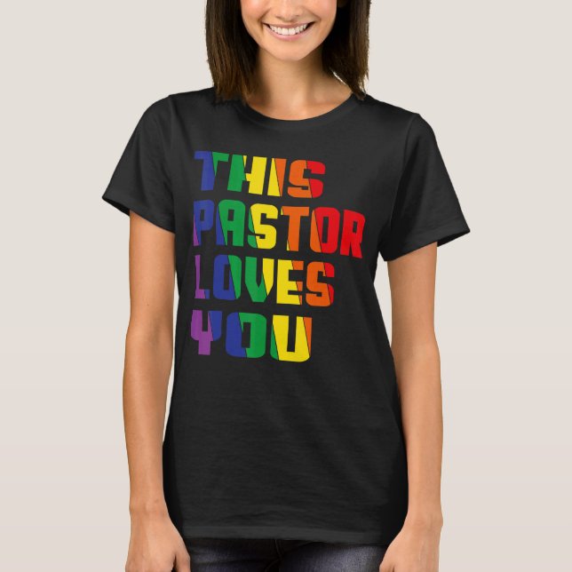 Camiseta Este Pastor Te Ama Orgullo Lgbt Orgulloso Ally Gay (Anverso)