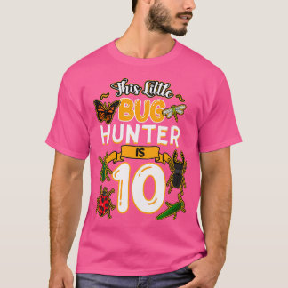 Camiseta Este pequeño cazador de insectos cumple 10 años Cu