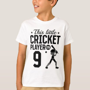 Camiseta Este pequeño jugador de cricket tiene 9 años - 9º