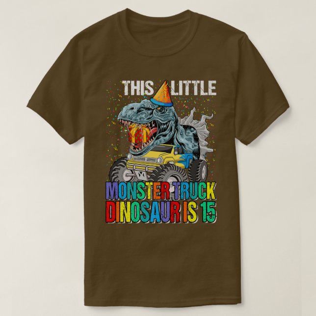 Camiseta Este Pequeño Monstruo Dinosaurio Es El Quinto Naci (Diseño del anverso)