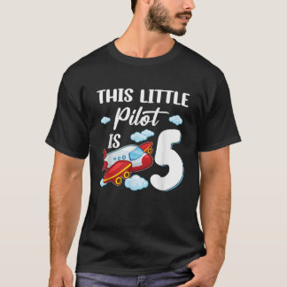 Camiseta Este pequeño piloto es el avión infantil de 5 años