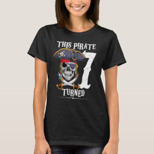Camiseta Este pirata cumplió 7 años Chica 7 cumpleaños 2