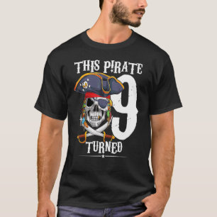 Camiseta Este pirata cumplió 9 años, Chica 9, cumpleaños 20