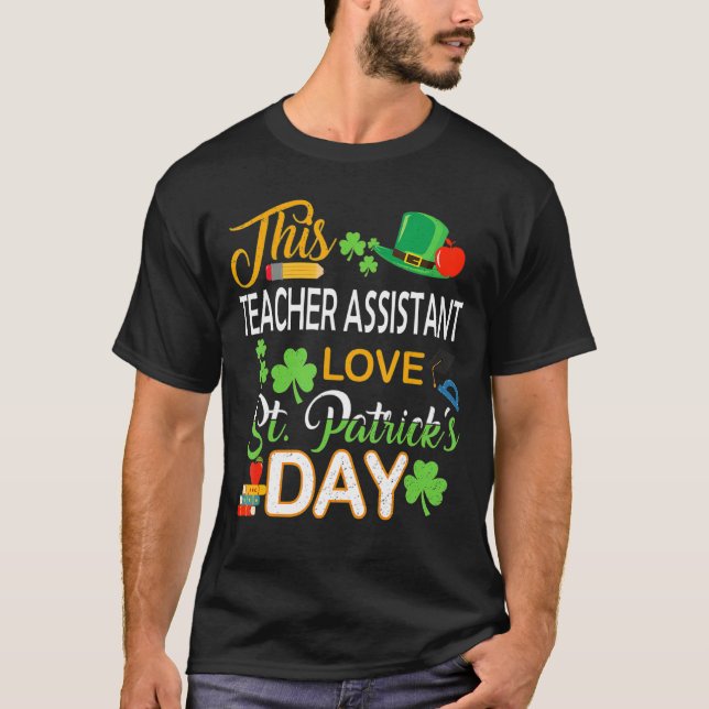 Camiseta Este profesor asistente ama St Patrick S Day Shena (Anverso)