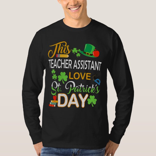 Camiseta Este profesor asistente ama St Patrick S Day Shena (Anverso)