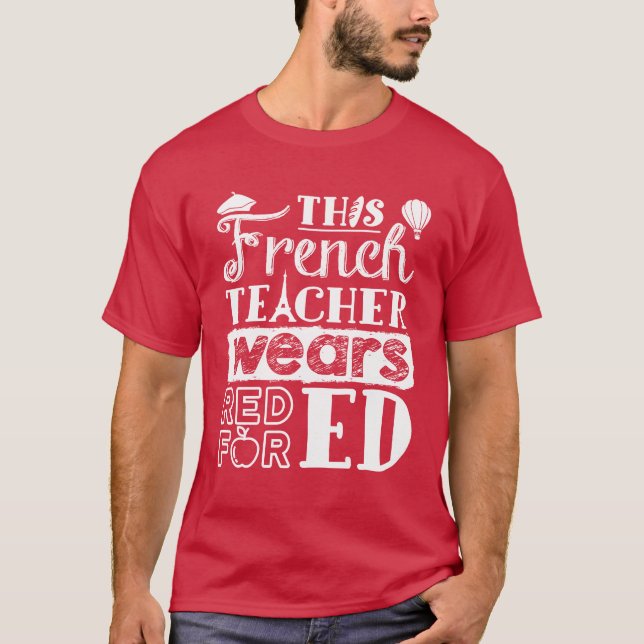 Camiseta Este profesor francés viste de rojo para Ed (Anverso)