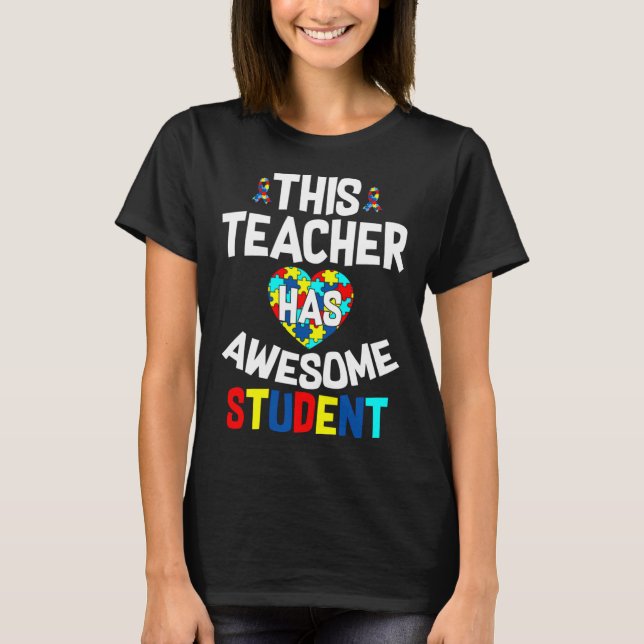 Camiseta Este profesor tiene conciencia del autismo estudia (Anverso)