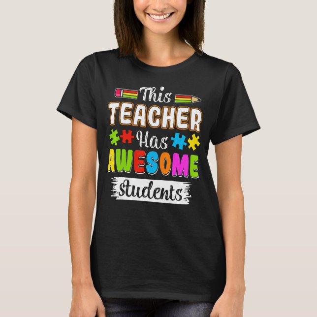 Camiseta Este profesor tiene conciencia del autismo estudia (Anverso)