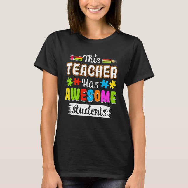 Camiseta Este profesor tiene conciencia del autismo estudia (Anverso)