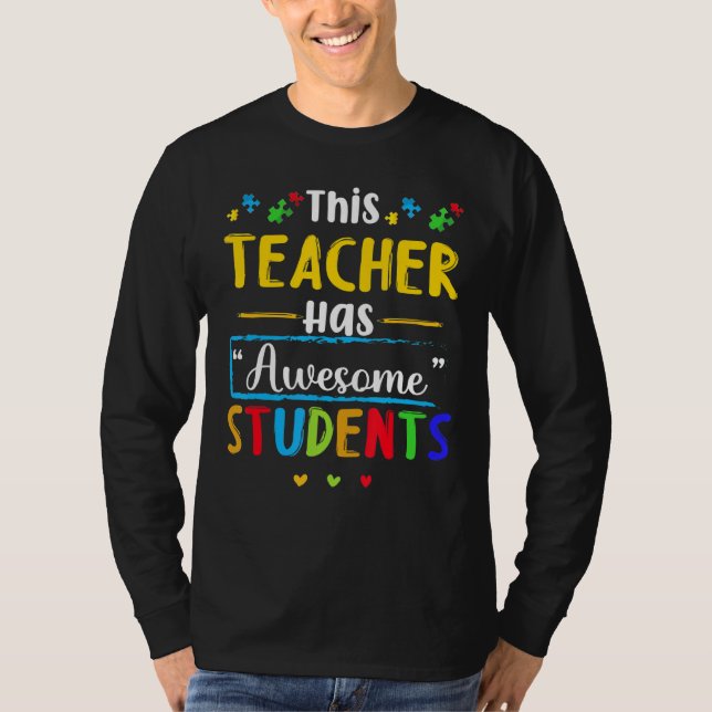 Camiseta Este profesor tiene conciencia del autismo estudia (Anverso)
