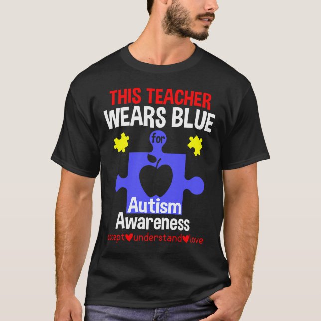 Camiseta Este Profesor Viste Azul Por Conciencia Sobre El A (Anverso)