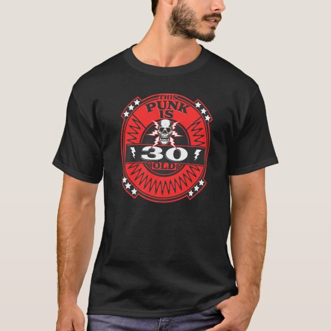 Camiseta Este Punk tiene 30 años, 30 años, Punks de cumplea (Anverso)