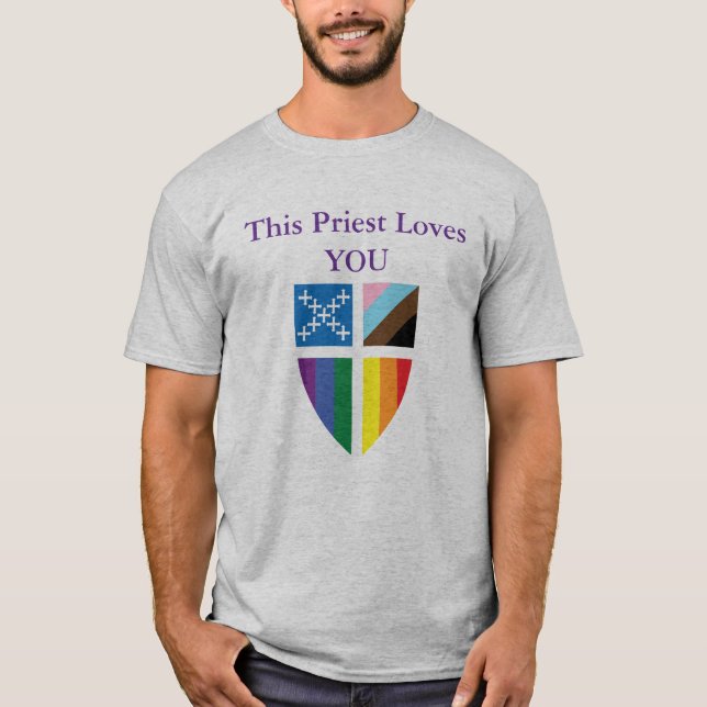 Camiseta Este sacerdote episcopal te ama (Anverso)