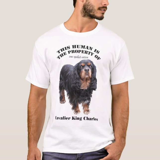 Camiseta Este ser humano es la propiedad de: cav negro y (Anverso)