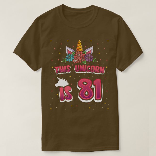 Camiseta Este unicornio tiene 81 años, Chica 81ª B (Diseño del anverso)
